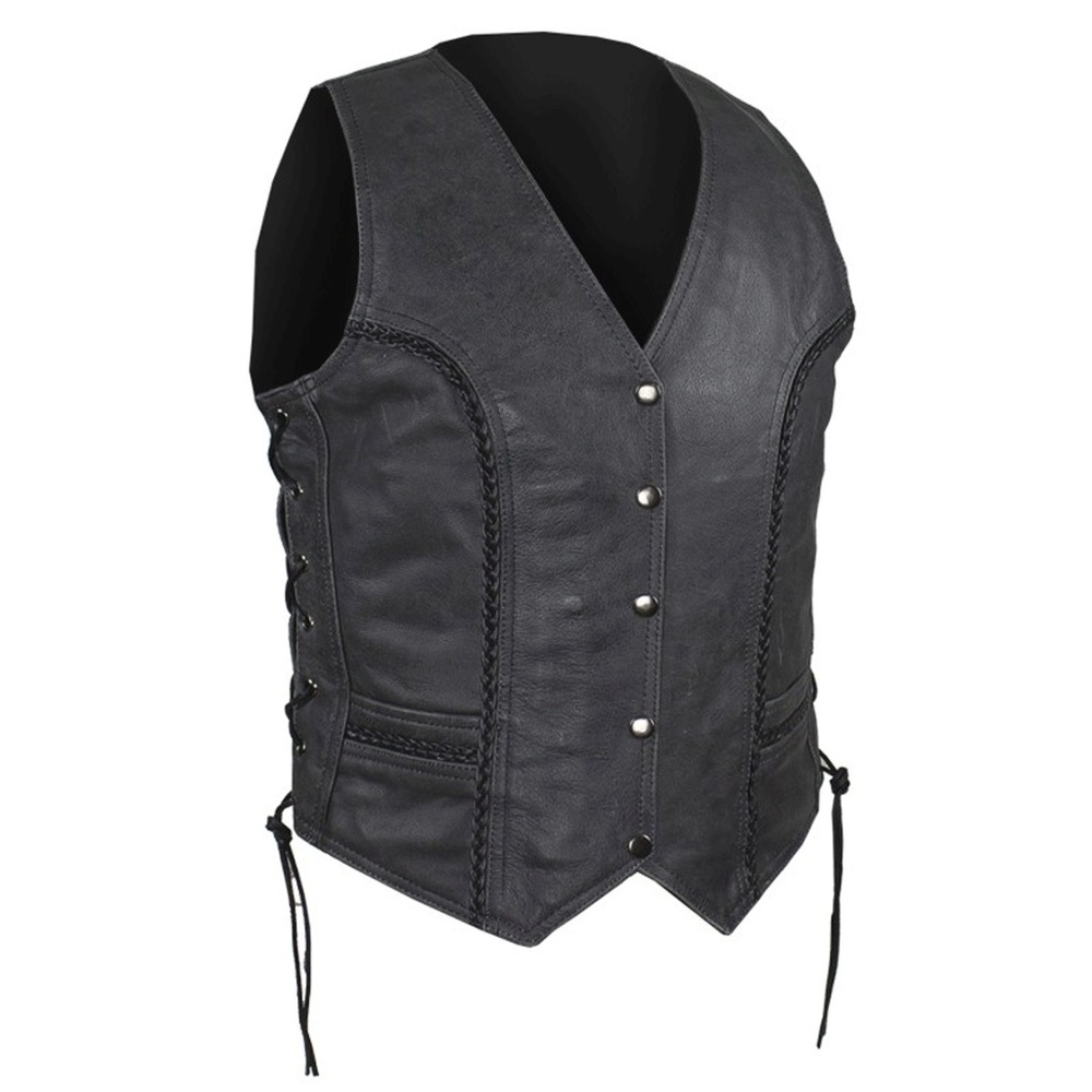 Classic Style Leather Vest Gray NWT